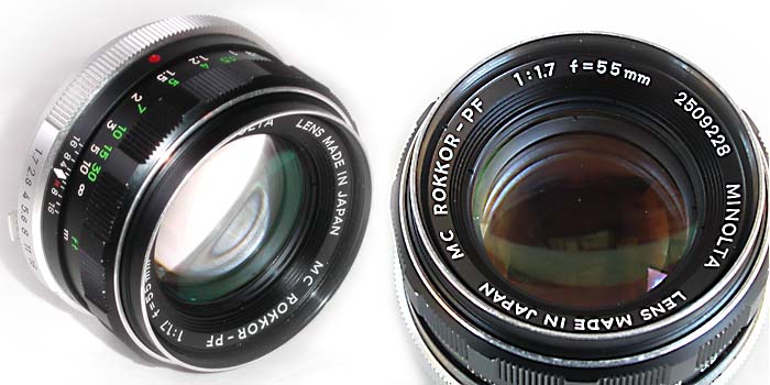 【美品】MINOLTA MC ROKKOR-PF 55mm f1.7